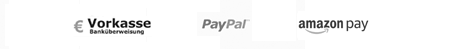 Vorkasse, PayPal, Amazon Pay